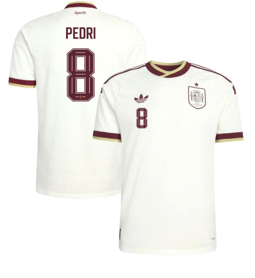 🇪🇸 Pedri #8 Spain National Team 2026 Men’s Away Jersey – White – €35